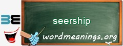 WordMeaning blackboard for seership